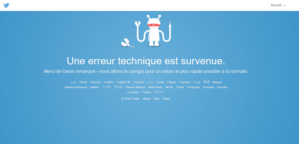 Twitter une panne